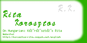 rita korosztos business card